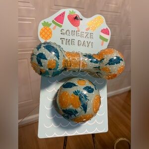 - - Brand  Jmle New Set of  Ball  And Bone Rubber Dog Toy .